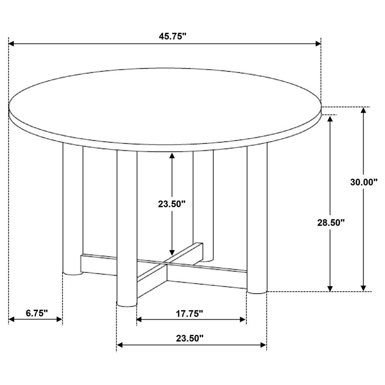 Walnut Round Wood Dining Table Set with Beige Upholstered Chairs