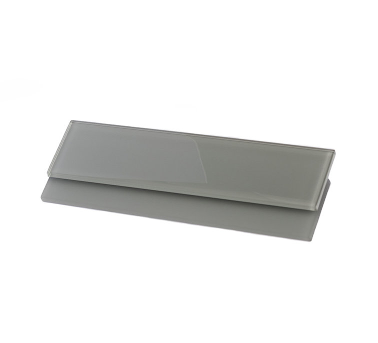 Gray Glossy Glass Brick Look Subway Wall Tile 3" x 12"