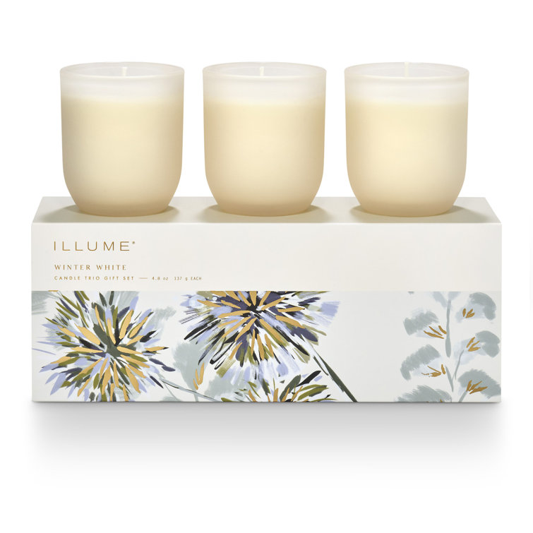 Winter White Soy Scented Votive Candle Trio Set