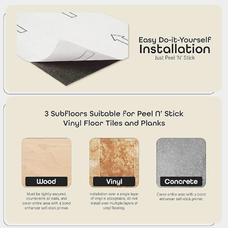 Tivoli 12" x 12" White Slate Self-Adhesive Vinyl Floor Tiles