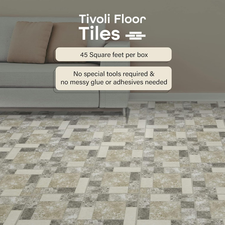 Light Brown and Beige Self-Adhesive Vinyl Floor Tiles