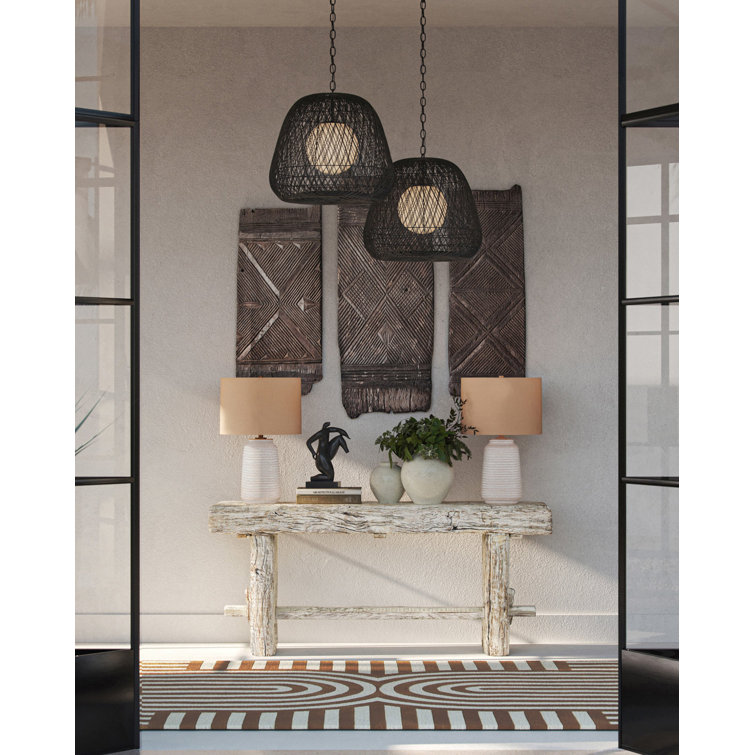 Owen Off-White Ceramic Table Lamp with Linen Shade