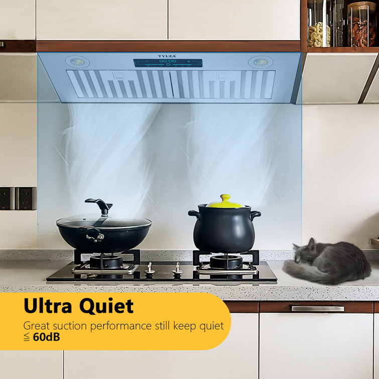 30-Inch Stainless Steel Convertible Insert Range Hood with LED Lights