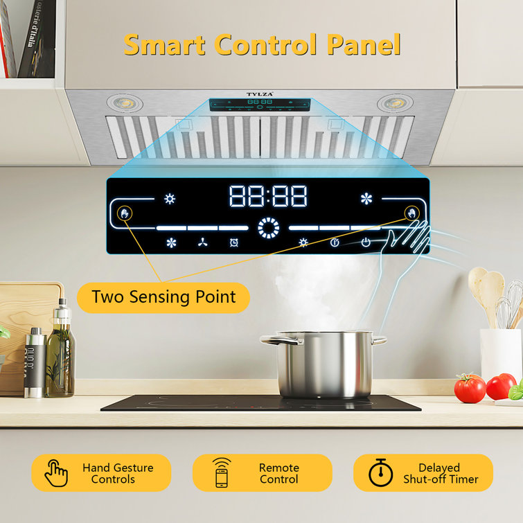 30-Inch Stainless Steel Convertible Insert Range Hood with LED Lights