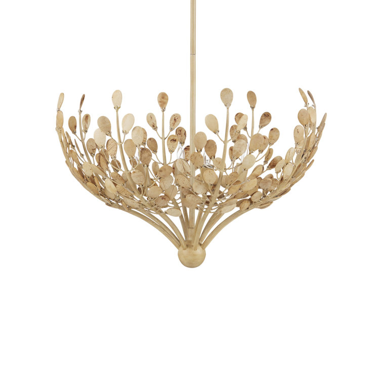 Coco Cream and Natural Coconut Shell 4-Light Chandelier
