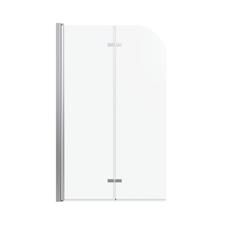 34" W x 58" H Frameless Chrome Glass Shower Door