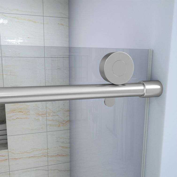 48"W x 76"H Chrome Sliding Shower Door with Tempered Glass