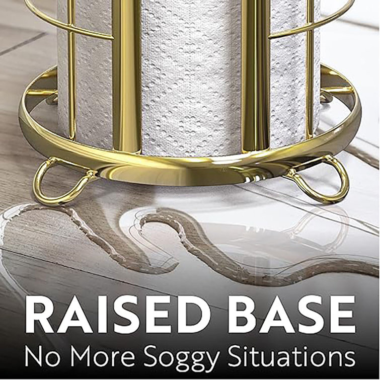 Gold Freestanding Modern Toilet Paper Holder with Open Top