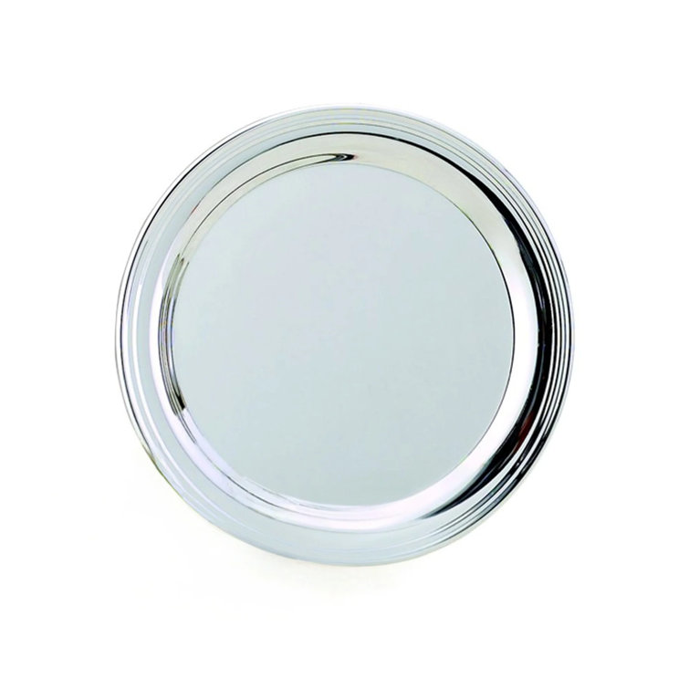 Non-Tarnish Nickel-Plated 8.5 Inch Round Metal Tray