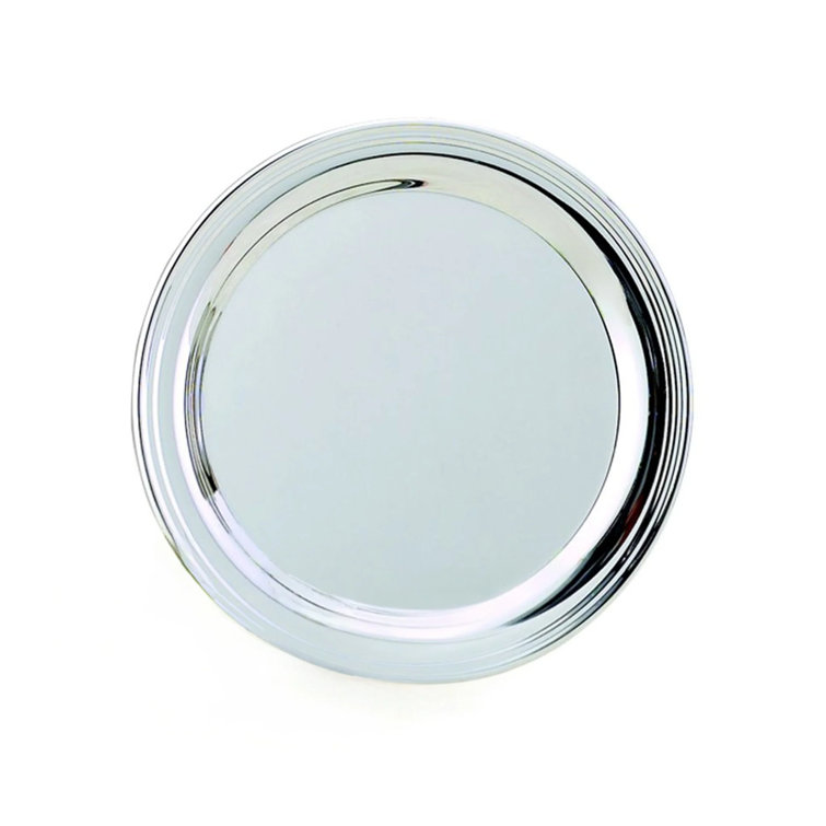 Non-Tarnish Nickel-Plated 8.5 Inch Round Metal Tray