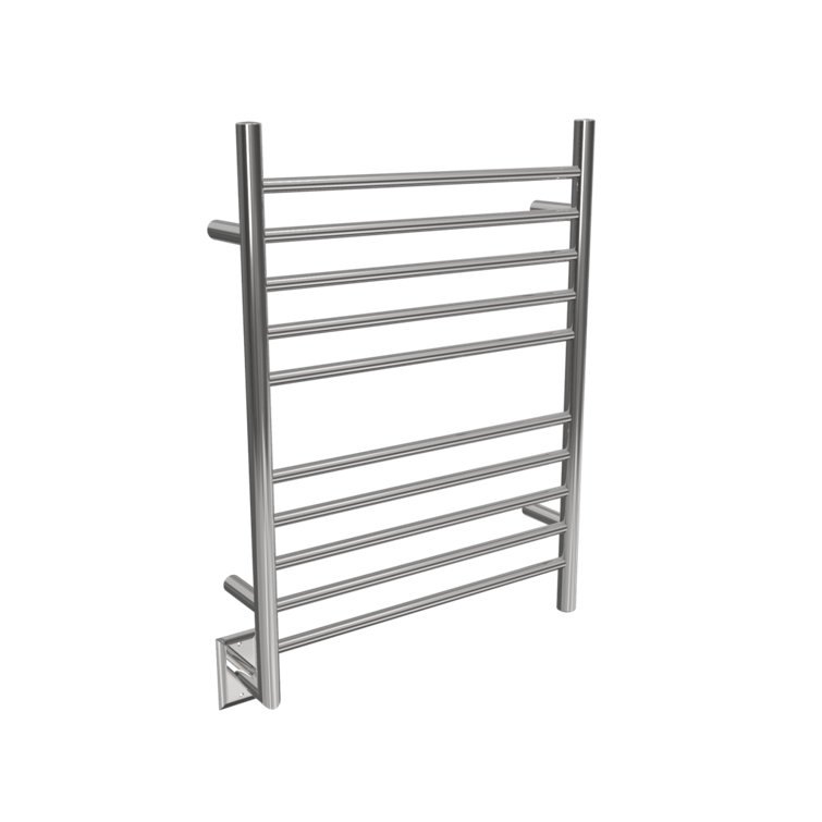 Polished Stainless Steel 10-Bar Wall-Mounted Towel Warmer