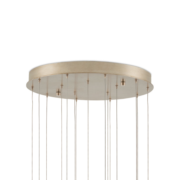 Cupertino Silver 15-Light LED Pendant with Capiz Shell Shades