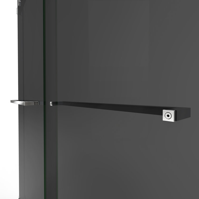 Chrome Semi-Frameless Smoke Gray Sliding Shower Door