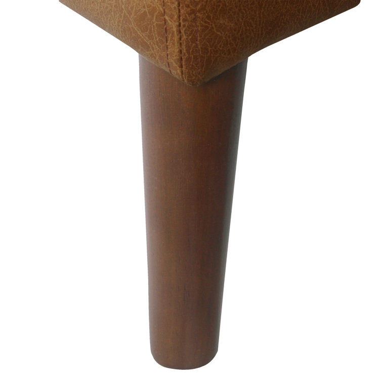 Modern Tufted Light Brown Faux Leather Cocktail Ottoman - 48in