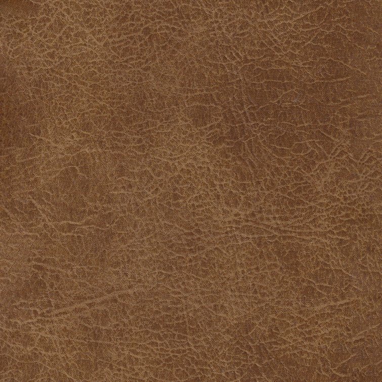 Modern Tufted Light Brown Faux Leather Cocktail Ottoman - 48in