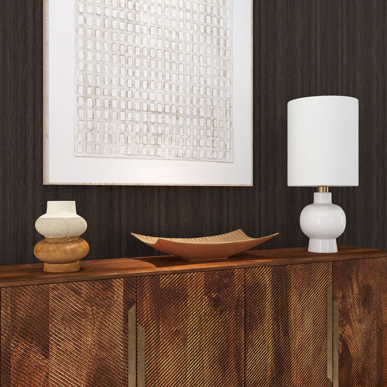Small Beige and Brown Ceramic Decorative Table Vase