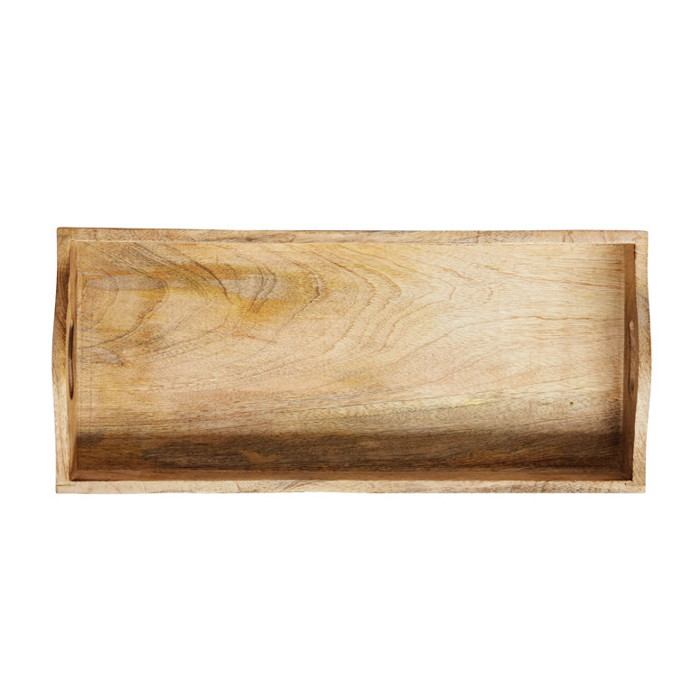 Kenroy Natural Wood Rectangular Serving Trays, Set of 2