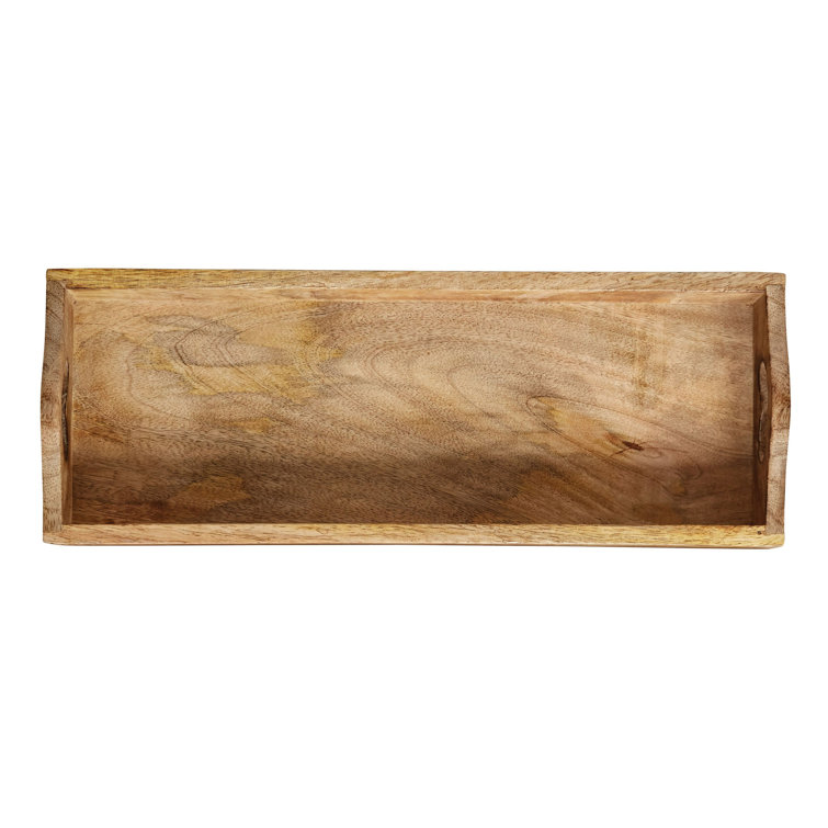 Kenroy Natural Wood Rectangular Serving Trays, Set of 2