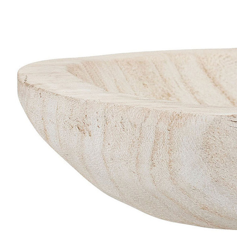 Ismenia Oval Light Brown Handcrafted Wood Decorative Bowl