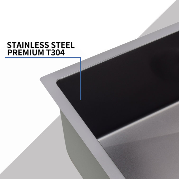 Black Stainless Steel Single Bowl Undermount Kitchen Sink with Grid and Strainer