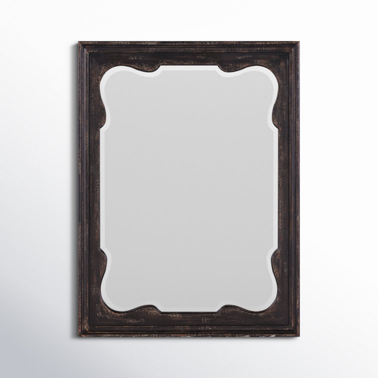 Rustic Black Wood Rectangular Wall Mirror