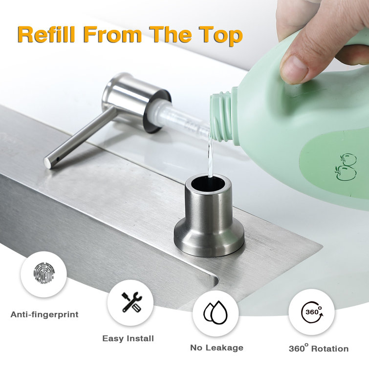 Stainless Steel Single-Handle Pull-Down Sprayer Kitchen Faucet with Soap Dispenser