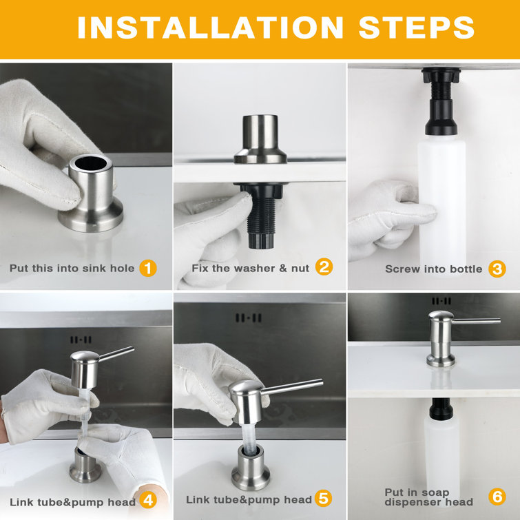 Stainless Steel Single-Handle Pull-Down Sprayer Kitchen Faucet with Soap Dispenser