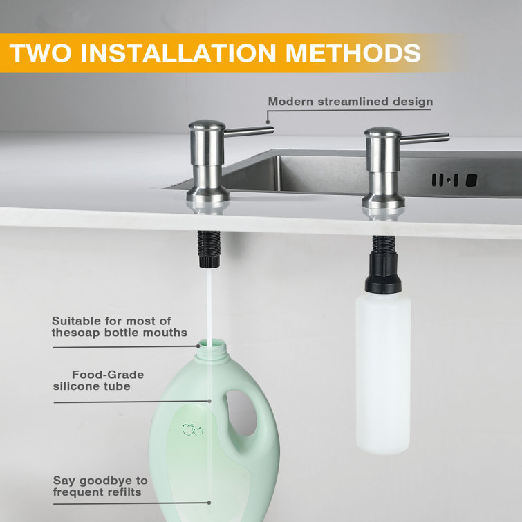 Stainless Steel Pull-Down Kitchen Faucet with Soap Dispenser