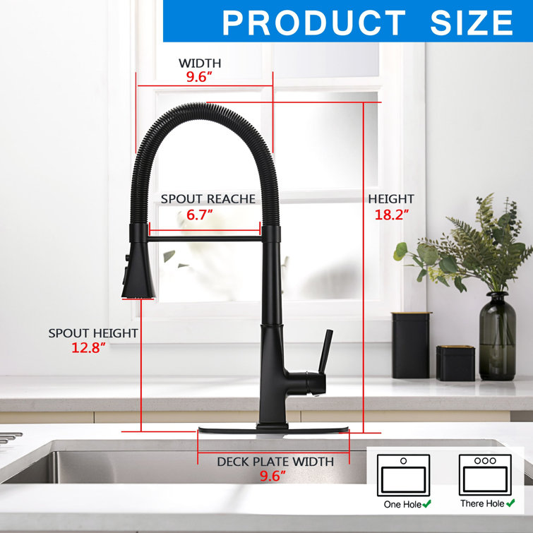 Black Stainless Steel Pull-down Kitchen Faucet with Soap Dispenser