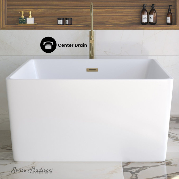 Voltaire 47" White Acrylic Square Freestanding Bathtub