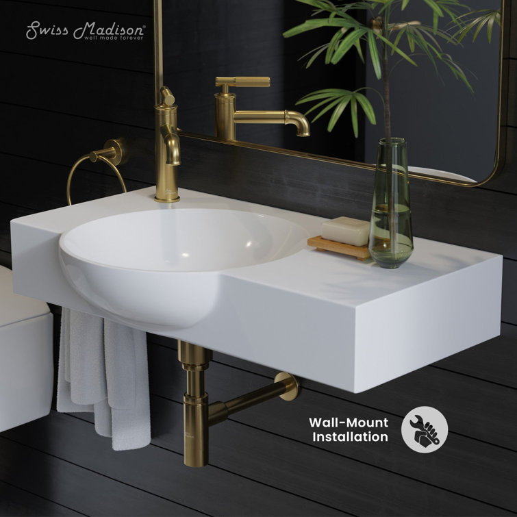 Chateau 30" Glossy White Ceramic Wall-Mount Bathroom Sink