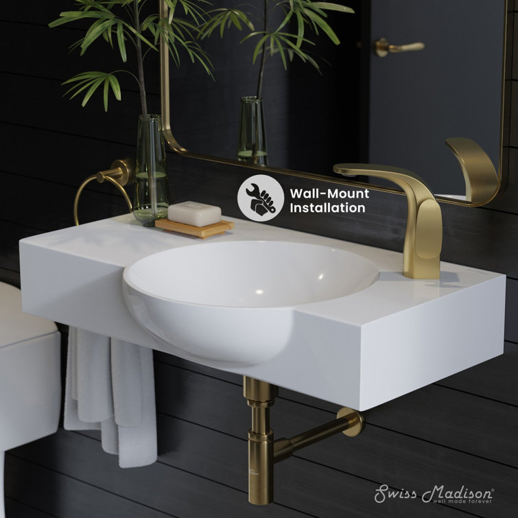 Chateau 30" Glossy White Ceramic Wall-Mount Bathroom Sink