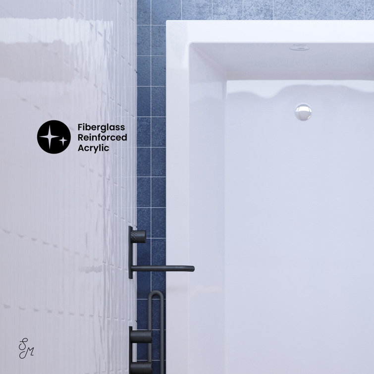 Voltaire 36" White Acrylic Drop-In Bathtub