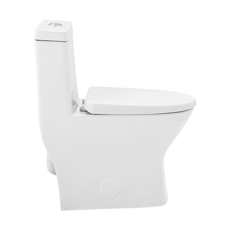 Compact White Porcelain Round Dual Flush Toilet