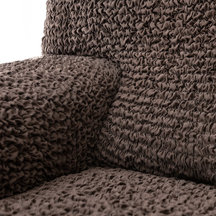 Brown Stretch Recliner Chair Cover with Elastic Closure