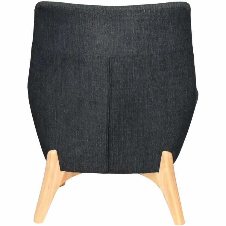 Quintessence Black Wood Upholstered Reception Chair