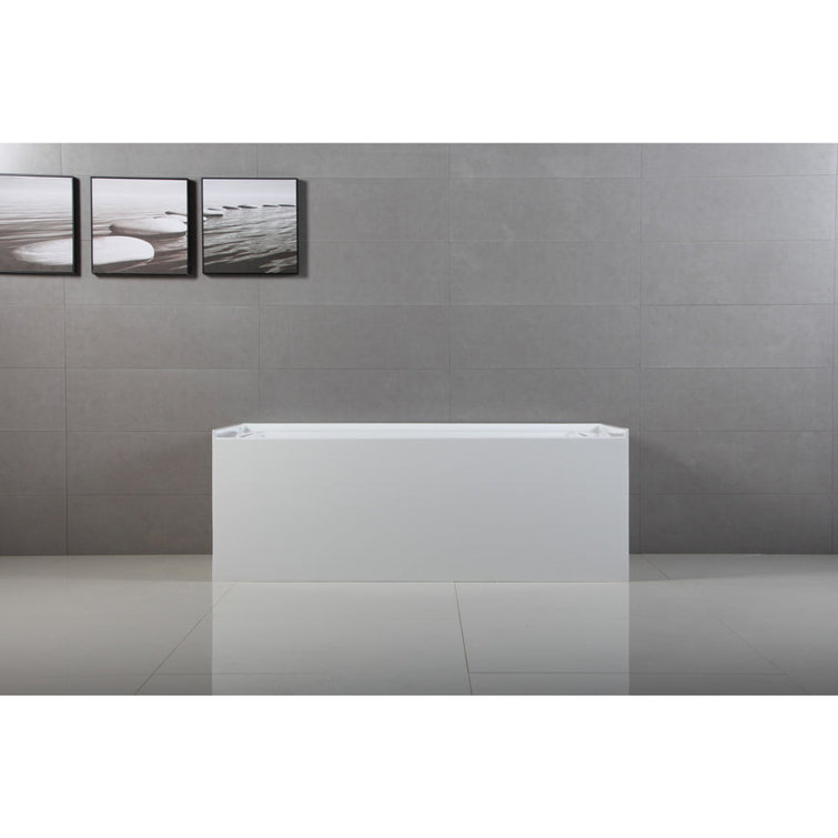 Aqua Eden 60-Inch White Acrylic Alcove Tub with Left Drain