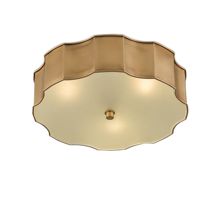 Antique Brass 19.5" Glass LED Flush Mount Light