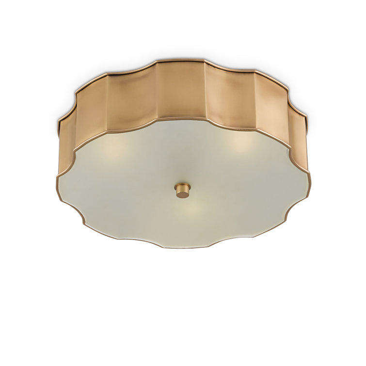 Antique Brass 19.5" Glass LED Flush Mount Light