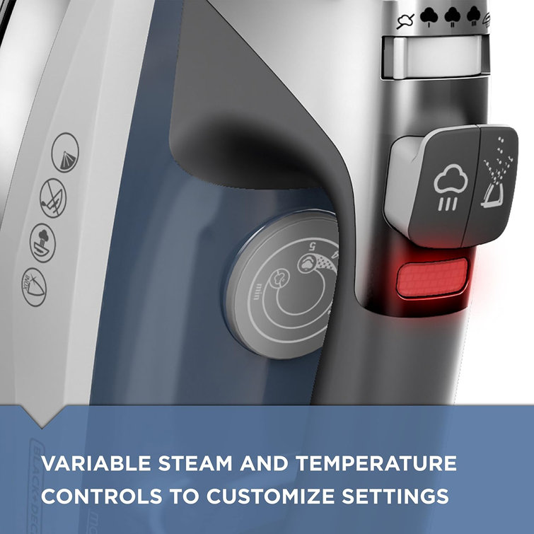 Blue Stainless Steel Burst Steam Iron with Vertical Function