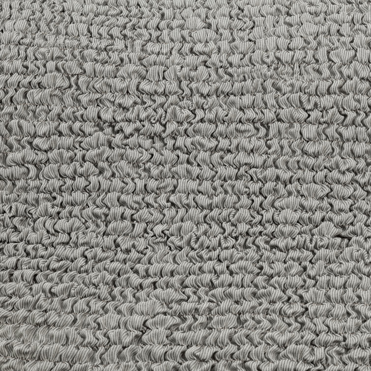 Platinum Gray Stretch Loveseat Sofa Slipcover with Tuck Strips