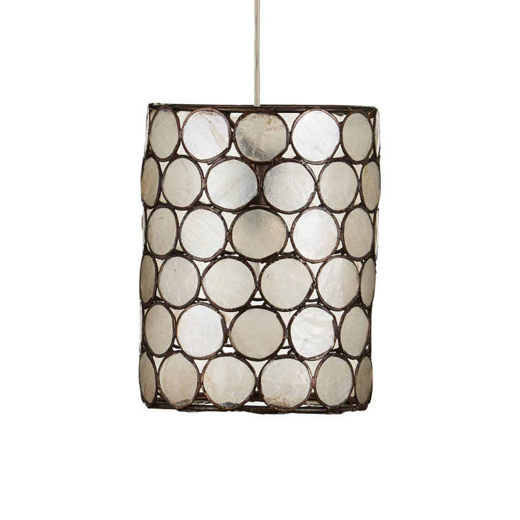 Cupertino Silver 15-Light LED Pendant with Capiz Shell Shades
