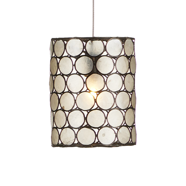 Cupertino Silver 15-Light LED Pendant with Capiz Shell Shades