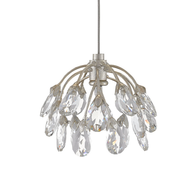 Elegant Crystal and Silver 7-Light LED Island Pendant