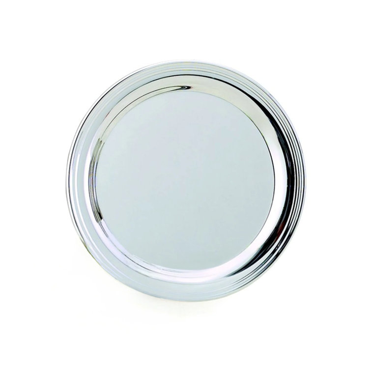 Non-Tarnish Nickel-Plated 8.5 Inch Round Metal Tray
