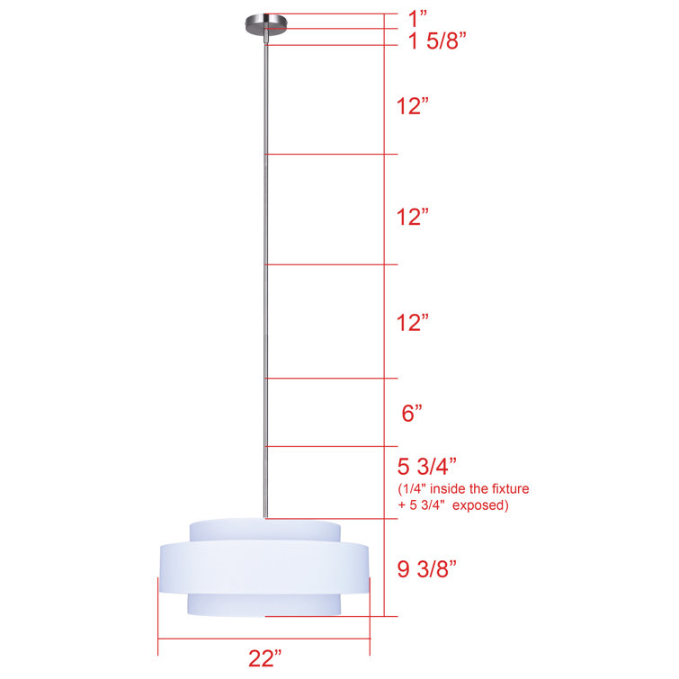 Eline 22'' White Fabric Drum Chandelier with Brushed Nickel Finish