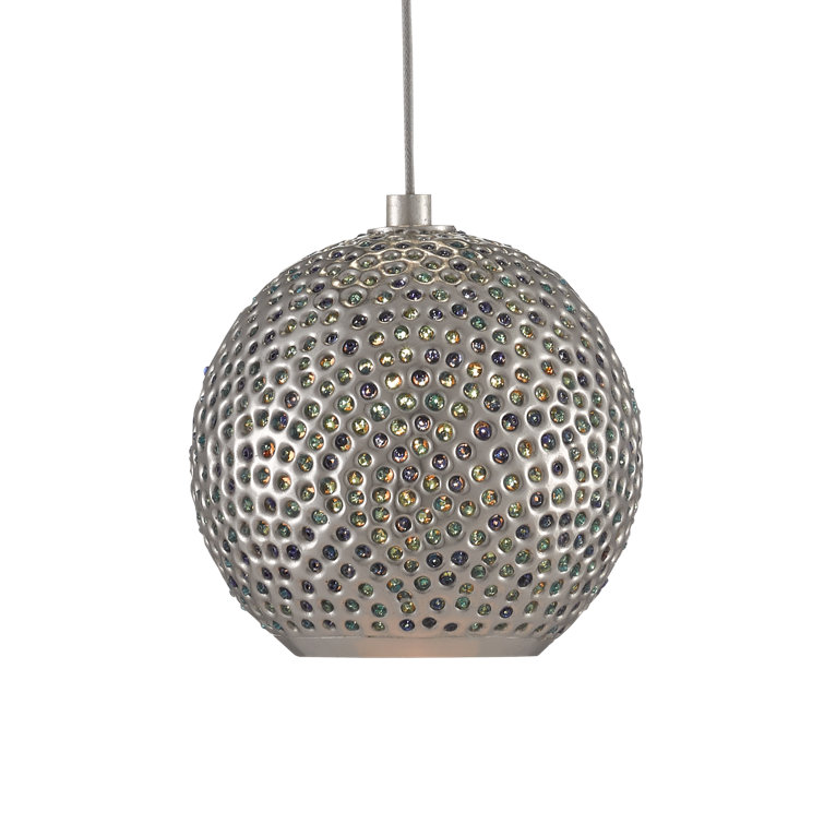 Elegant Nickel and Silver Glass Bead Island Pendant Light with Adjustable Height