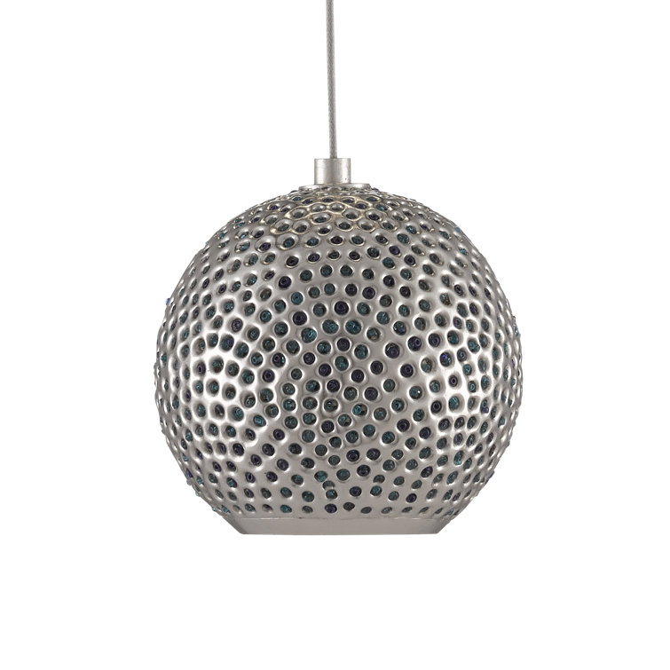 Elegant Nickel and Silver Glass Bead Island Pendant Light with Adjustable Height