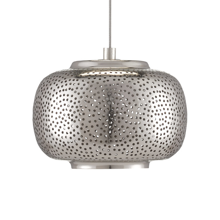 Silver Nickel 7-Light LED Island Pendant with Metal Shades