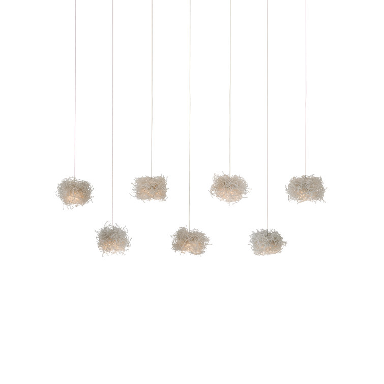 Elysian Silver Glass Bead 7-Light LED Island Pendant
